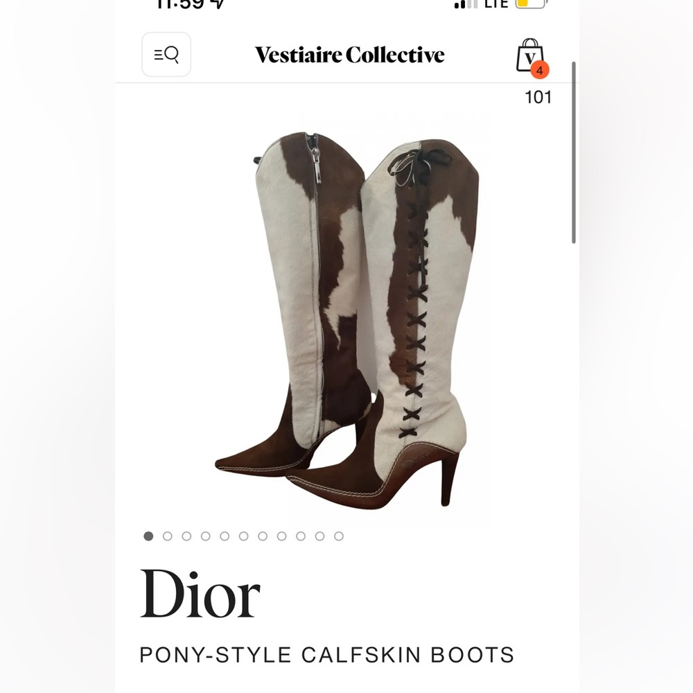 ISO Dior pony style calfskin boots